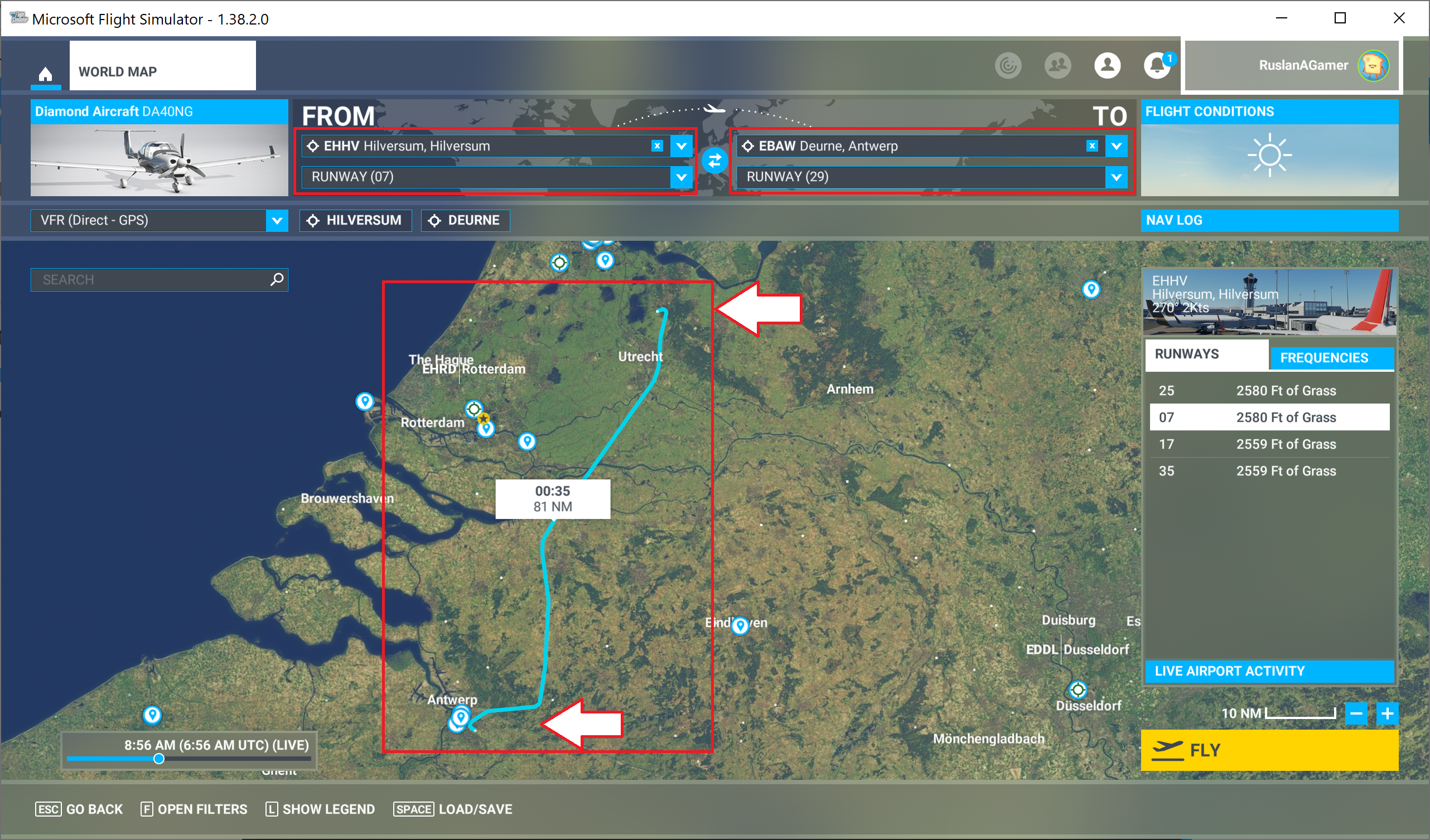 Loaded PLN Flight Plan